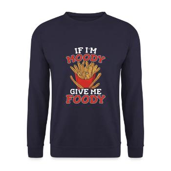 French fries fries funny - Unisex Sweatshirt - navy - Front - Alina (178cm) & Michal (187cm)