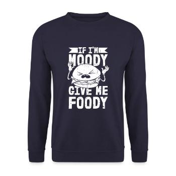 Burger Hamburger Lustig - Unisex Pullover - Navy - Vorne - Alina (178cm) & Michal (187cm)