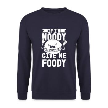 Burger Hamburger Lustig - Unisex Pullover - Navy - Vorne - Alina (178cm) & Michal (187cm)