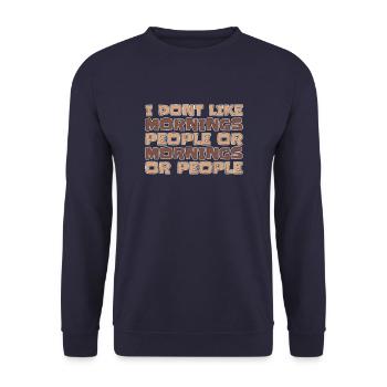 Schwarzer Humor - Unisex Pullover - Navy - Vorne - Alina (178cm) & Michal (187cm)