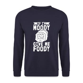 Sushi Drôle Si Je Suis De Mauvaise Humeur Donnez-Moi Gourmand - Sweat-shirt Unisexe - marine - Devant - Alina (178cm) & Michal (187cm)