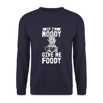 Ananas Drôle Si Je Suis De Mauvaise Humeur Donnez-Moi Gourmand - Sweat-shirt Unisexe - marine - Devant - Alina (178cm) & Michal (187cm)