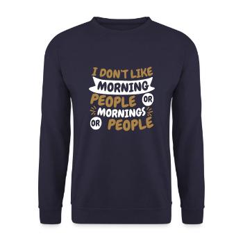 Schwarzer Humor Witzig - Unisex Pullover - Navy - Vorne - Alina (178cm) & Michal (187cm)