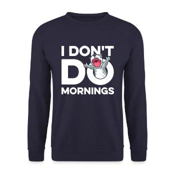 American Bully Drôle Je Ne Fais Pas De Matins - Sweat-shirt Unisexe - marine - Devant - Alina (178cm) & Michal (187cm)