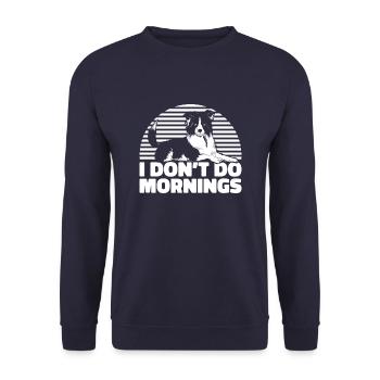 Border Collie Drôle Je Ne Fais Pas De Matins - Sweat-shirt Unisexe - marine - Devant - Alina (178cm) & Michal (187cm)