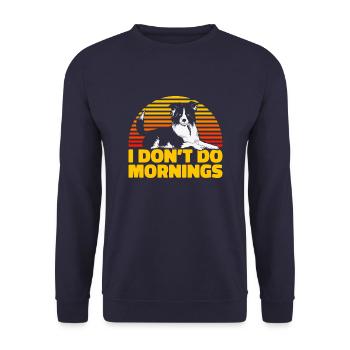 Border Collie Drôle Je Ne Fais Pas De Matins - Sweat-shirt Unisexe - marine - Devant - Alina (178cm) & Michal (187cm)