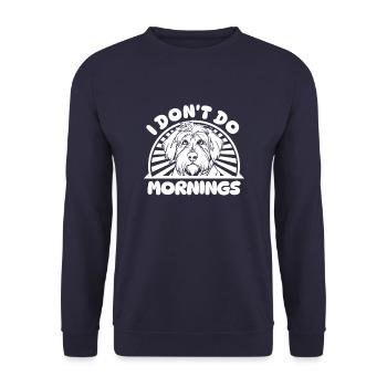 Old English Shepherd Bobtail Funny - Unisex Sweatshirt - navy - Front - Alina (178cm) & Michal (187cm)