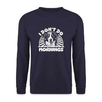 Bouvier bernois drôle je ne fais pas les matins - Sweat-shirt Unisexe - marine - Devant - Alina (178cm) & Michal (187cm)