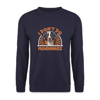 Bouvier bernois drôle je ne fais pas les matins - Sweat-shirt Unisexe - marine - Devant - Alina (178cm) & Michal (187cm)