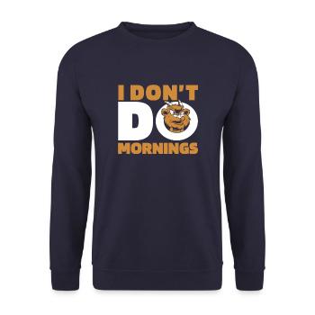 Chèvre Drôle Je Ne Fais Pas De Matins - Sweat-shirt Unisexe - marine - Devant - Alina (178cm) & Michal (187cm)