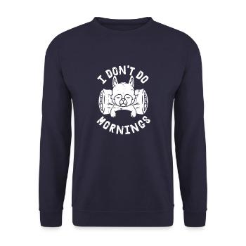 Berger Allemand Drôle Je Ne Fais Pas De Matins - Sweat-shirt Unisexe - marine - Devant - Alina (178cm) & Michal (187cm)