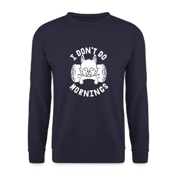 Berger Allemand Drôle Je Ne Fais Pas De Matins - Sweat-shirt Unisexe - marine - Devant - Alina (178cm) & Michal (187cm)