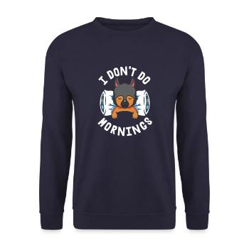 Berger Allemand Drôle Je Ne Fais Pas De Matins - Sweat-shirt Unisexe - marine - Devant - Alina (178cm) & Michal (187cm)