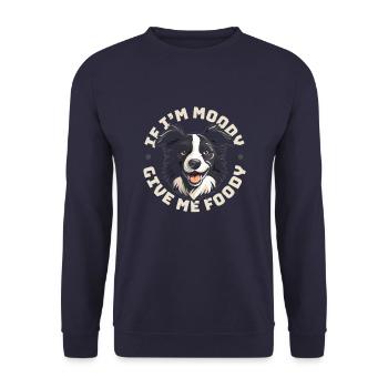 Border Collie Drôle Si Je Suis De Mauvaise Humeur Donnez-Moi Gourmand - Sweat-shirt Unisexe - marine - Devant - Alina (178cm) & Michal (187cm)