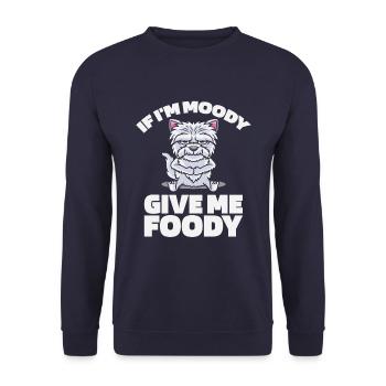 Wheaten Terrier Drôle Si Je Suis De Mauvaise Humeur Donnez-Moi Gourmand - Sweat-shirt Unisexe - marine - Devant - Alina (178cm) & Michal (187cm)
