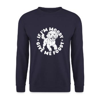 Golden Doodle Drôle Si Dans Moody Donnez-Moi Foody - Sweat-shirt Unisexe - marine - Devant - Alina (178cm) & Michal (187cm)