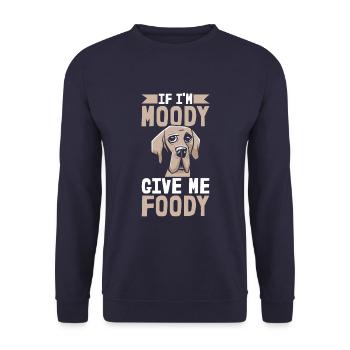 Dogue Allemand Drôle Si Je Suis De Mauvaise Humeur Donnez-Moi Gourmand - Sweat-shirt Unisexe - marine - Devant - Alina (178cm) & Michal (187cm)