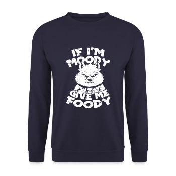 Loup Drôle Si Je Suis De Mauvaise Humeur Donnez-Moi Gourmand - Sweat-shirt Unisexe - marine - Devant - Alina (178cm) & Michal (187cm)