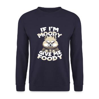 Loup Drôle Si Je Suis De Mauvaise Humeur Donnez-Moi Gourmand - Sweat-shirt Unisexe - marine - Devant - Alina (178cm) & Michal (187cm)