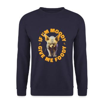 Chat Sphynx Drôle Si Je Suis De Mauvaise Humeur Donnez-Moi Gourmand - Sweat-shirt Unisexe - marine - Devant - Alina (178cm) & Michal (187cm)