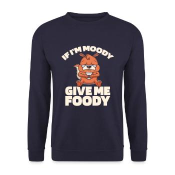 Écureuil Drôle Si Dans Moody Donnez-moi Foody - Sweat-shirt Unisexe - marine - Devant - Alina (178cm) & Michal (187cm)
