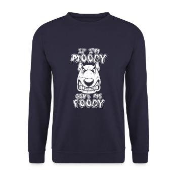 Bull Terrier Drôle Si Je Suis De Mauvaise Humeur Donnez-Moi Gourmand - Sweat-shirt Unisexe - marine - Devant - Alina (178cm) & Michal (187cm)