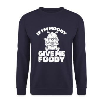 Eichhörnchen Lustig If Im Moody Give Me Foody - Unisex Pullover - Navy - Vorne - Alina (178cm) & Michal (187cm)