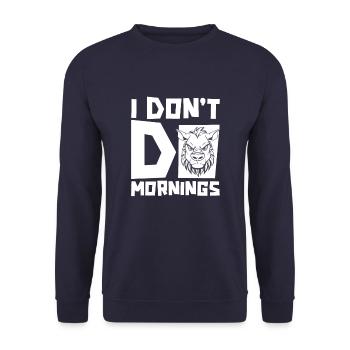 Zebra Funny I Don't Do Mornings - Unisex Sweatshirt - navy - Front - Alina (178cm) & Michal (187cm)