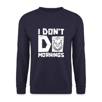 Zebra Funny I Don't Do Mornings - Unisex Sweatshirt - navy - Front - Alina (178cm) & Michal (187cm)