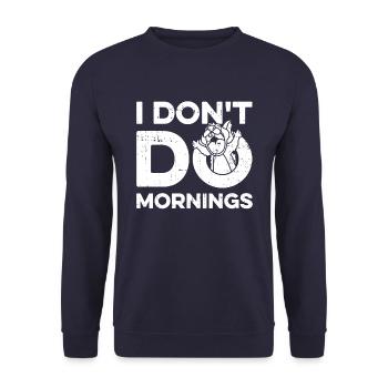 Écureuil Drôle Je ne fais pas les matins - Sweat-shirt Unisexe - marine - Devant - Alina (178cm) & Michal (187cm)