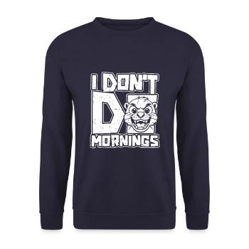 Loutre Drôle Je Ne Fais Pas De Matins - Sweat-shirt Unisexe - marine - Devant - Alina (178cm) & Michal (187cm)