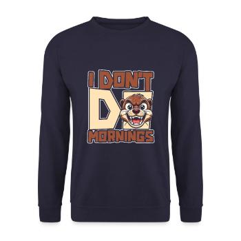Otter Lustig I Dont Do Mornings - Unisex Pullover - Navy - Vorne - Alina (178cm) & Michal (187cm)