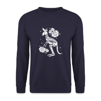 Kangaroo Flower Skeleton Flower Animal - Unisex Sweatshirt - navy - Front - Alina (178cm) & Michal (187cm)