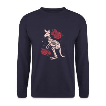 Kangaroo Flower Skeleton Flower Animal - Unisex Sweatshirt - navy - Front - Alina (178cm) & Michal (187cm)
