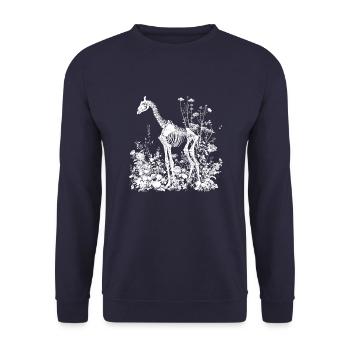 Giraffe Flower Skeleton Flower Animal - Unisex Sweatshirt - navy - Front - Alina (178cm) & Michal (187cm)