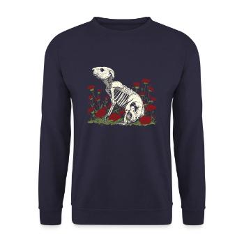 Beaver Flower Skeleton Flower Animal - Unisex Sweatshirt - navy - Front - Alina (178cm) & Michal (187cm)