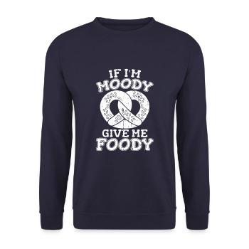 Bretzel Drôle Si Je Suis De Mauvaise Humeur Donnez-Moi Gourmand - Sweat-shirt Unisexe - marine - Devant - Alina (178cm) & Michal (187cm)