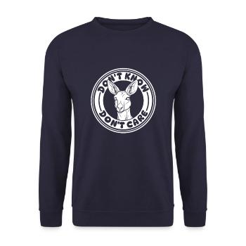 Kangourou Drôle Ne Pas Savoir Ne Pas Se Soucier - Sweat-shirt Unisexe - marine - Devant - Alina (178cm) & Michal (187cm)