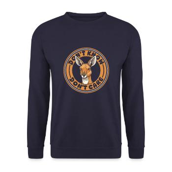 Kangourou Drôle Ne Pas Savoir Ne Pas Se Soucier - Sweat-shirt Unisexe - marine - Devant - Alina (178cm) & Michal (187cm)