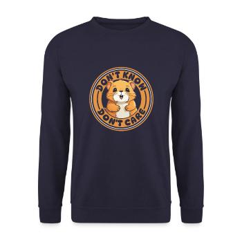 Hamster Golden Hamster Funny Don't Know Dont Care - Unisex Sweatshirt - navy - Front - Alina (178cm) & Michal (187cm)