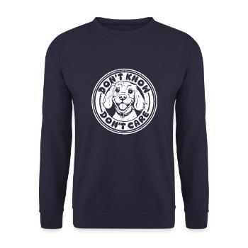 Cocker Spaniel Drôle Ne Pas Savoir Ne Pas Se Soucier - Sweat-shirt Unisexe - marine - Devant - Alina (178cm) & Michal (187cm)
