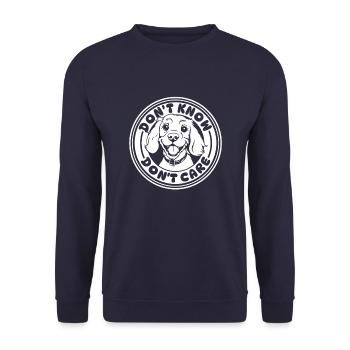 Cocker Spaniel Funny Dont Know Dont Care - Unisex Sweatshirt - navy - Front - Alina (178cm) & Michal (187cm)