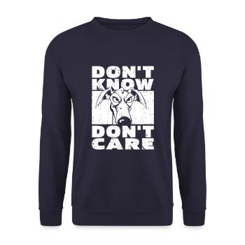 Greyhound Greyhound Drôle Ne Pas Savoir Ne Pas S’En Souci - Sweat-shirt Unisexe - marine - Devant - Alina (178cm) & Michal (187cm)