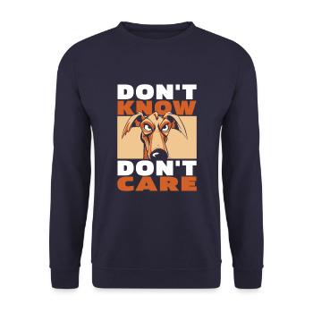 Greyhound Greyhound Drôle Ne Pas Savoir Ne Pas S’En Souci - Sweat-shirt Unisexe - marine - Devant - Alina (178cm) & Michal (187cm)