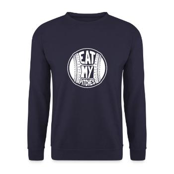 Baseball Witzig - Unisex Pullover - Navy - Vorne - Alina (178cm) & Michal (187cm)