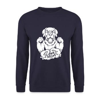 Bouvier bernois J’aime maman - Sweat-shirt Unisexe - marine - Devant - Alina (178cm) & Michal (187cm)