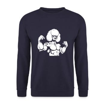 Poodle Biceps Tattoo I Love Mom - Unisex Sweatshirt - navy - Front - Alina (178cm) & Michal (187cm)