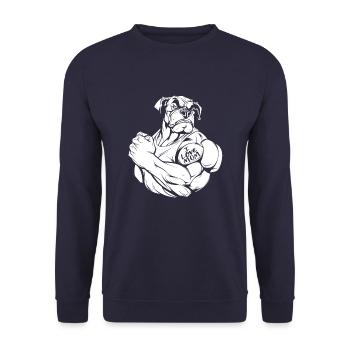 Bulldog Biceps Tattoo I Love Mom - Unisex Sweatshirt - navy - Front - Alina (178cm) & Michal (187cm)