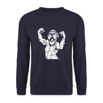 Wheaten Terrier J’aime Maman - Sweat-shirt Unisexe - marine - Devant - Alina (178cm) & Michal (187cm)