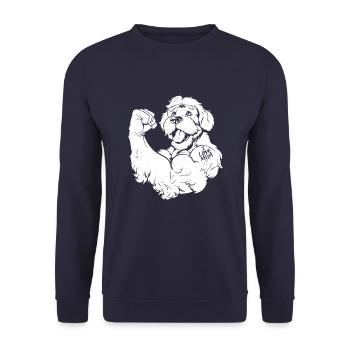Golden Doodle I Love Mom - Unisex Sweatshirt - navy - Front - Alina (178cm) & Michal (187cm)